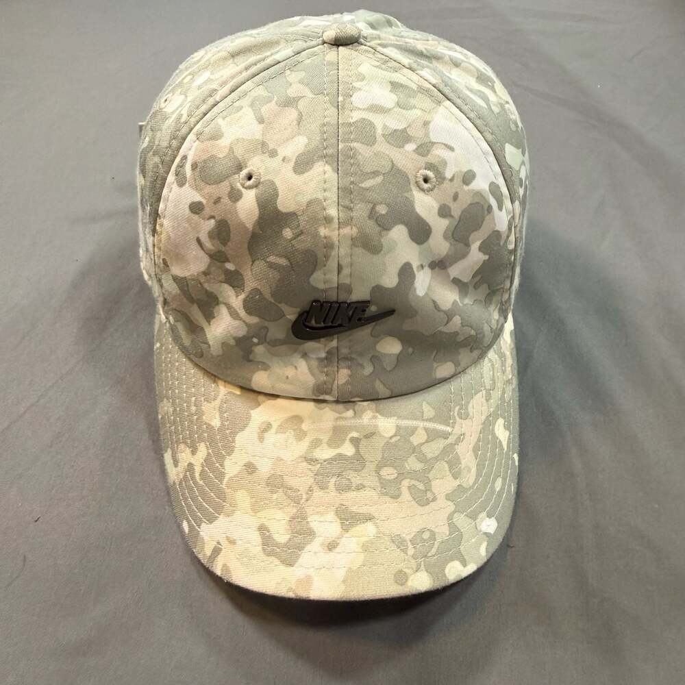 Nike Heritage86 Camo Metal Logo Adjustable Baseball Cap Hat One Size